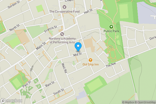 Map location for 16 Mid Street, First Floor Flat and Gardens, Lochgelly, Fife, KY5 9JY