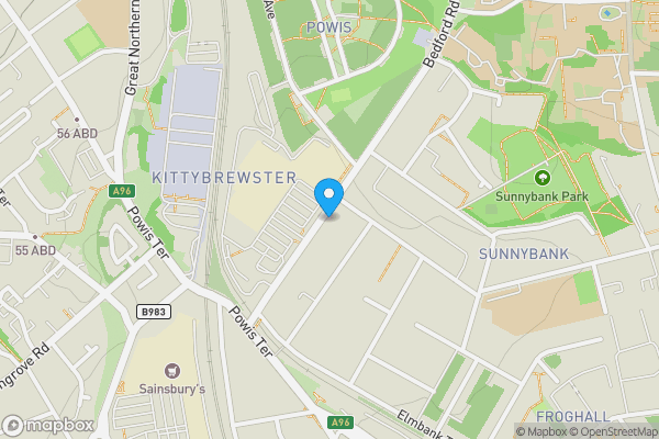 Map location for Ground Floor Flat, 40 Bedford Road, Aberdeen, AB24 3LH