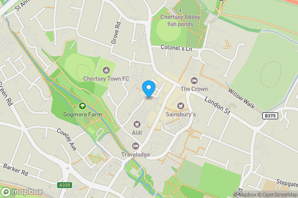Map location for 2 Cambridge House, Gogmore Lane, Chertsey, Surrey KT16 9AP