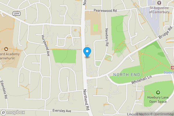 Map location for Land Adajcent to 117B Northend Road, Erith, Kent, DA8 3PZ