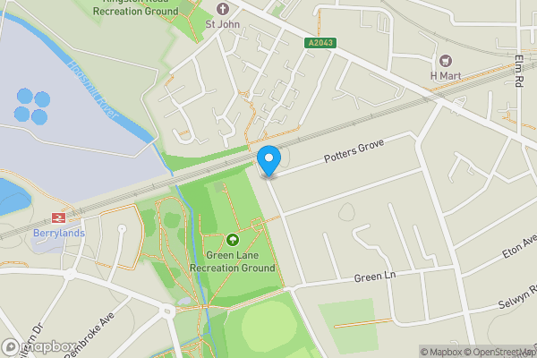 Map location for South Park Grove, New Malden, Surrey, KT3 5DA