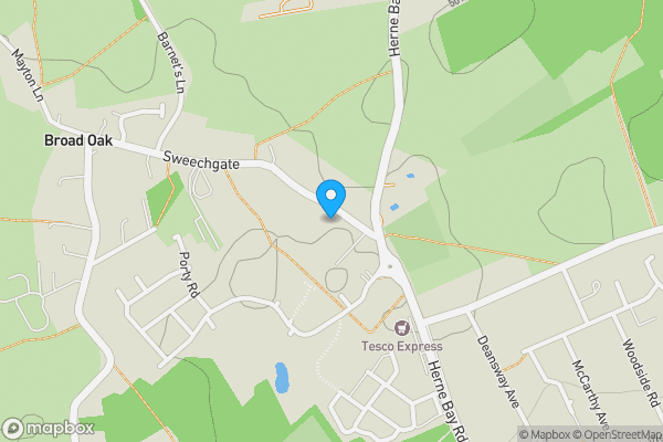 Map location for 15 Sweechgate, Broad Oak, Canterbury, Kent, CT2 0QY