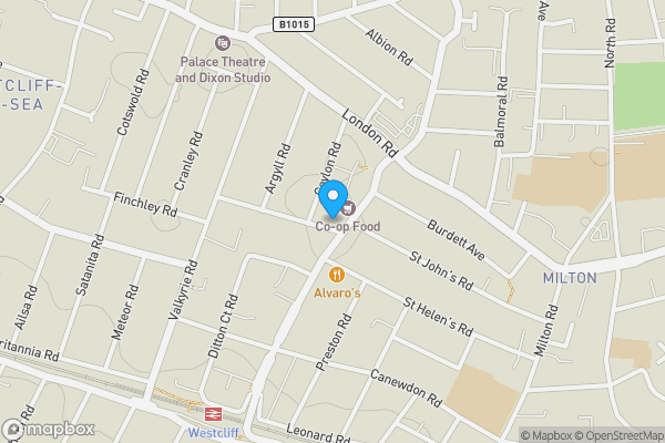 Map location for 153-155 Hamlet Court Road, Westcliff-on-Sea, Essex, SS0 7EL