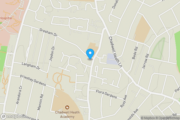 Map location for 86 Gresham Drive, Romford, Essex, RM6 4TS