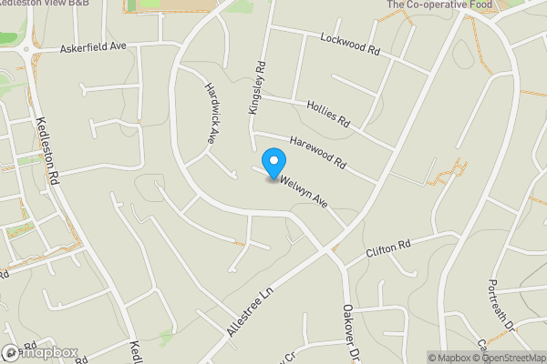 Map location for 23 Welwyn Avenue, Allestree, Derby DE22 2JR