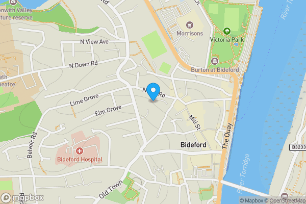 Map location for Northbank House, North Road, Bideford, Devon, EX39 2NR