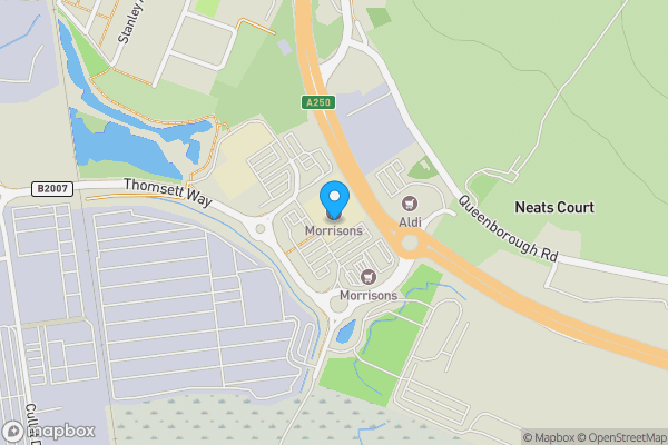 Map location for KFC Drive Thru, Neats Court Retail Park Thomsett Way Queenborough Kent ME11 5AR