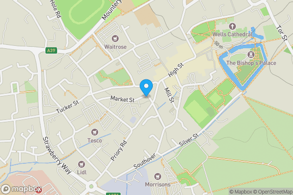 Map location for 38 Market Street Wells Somerset BA5 2DP