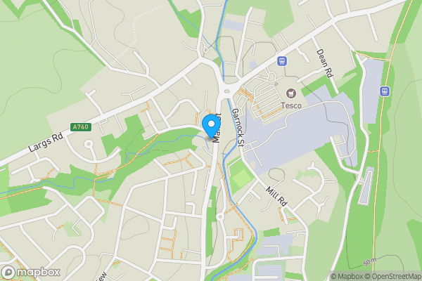 Map location for 70-72 Main Street, Royal Mail  Post Office, Kilbirnie, KA25 7AE