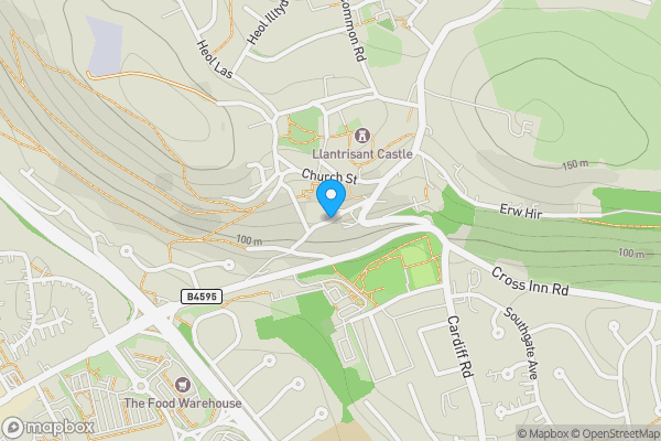 Map location for Former Llantrisant Social Services Hall, Heol Sticil-y-beddau, Llantrisant, CF72 8BT