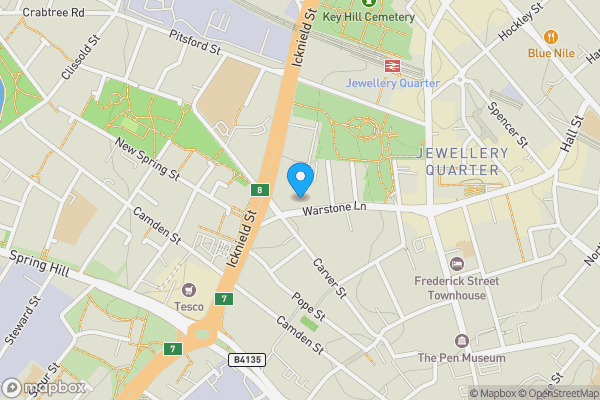 Map location for Apartment 19 Buttonbox, 116 Warstone Lane, Birmingham, B18 6NZ