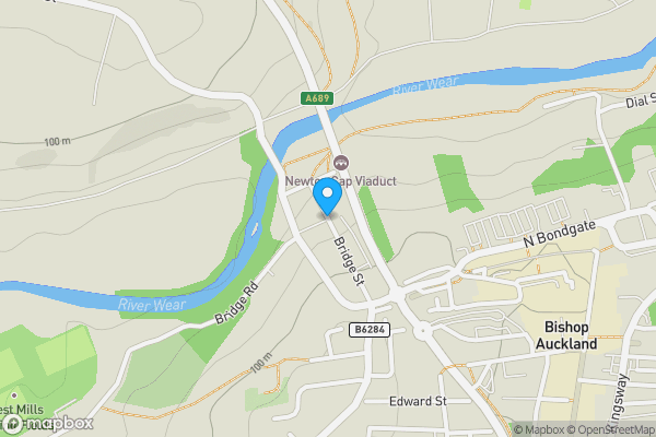 Map location for Bridge Street, Bishop Auckland , DL14 7PY