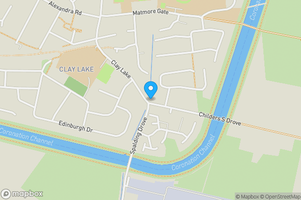 Map location for 74, Clay Lake, SPALDING, Lincolnshire, PE11 2QQ