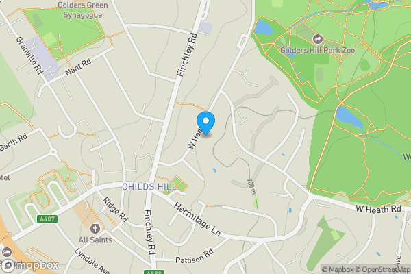 Map location for 95 West Heath Road, West Hampstead, London, NW3 7TN