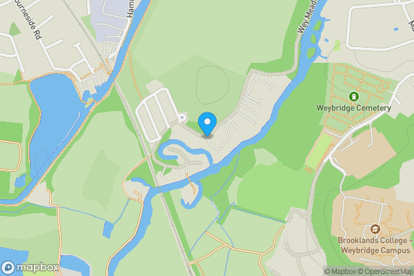 Map location for Trinity Island, Wey Meadows, Weybridge, KT13 8XY