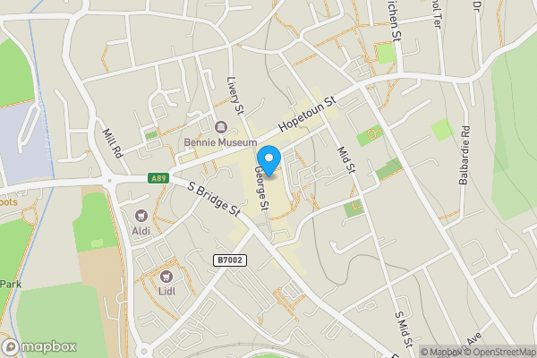 Map location for 36, George Street, Bathgate, West Lothian, EH48 1PD