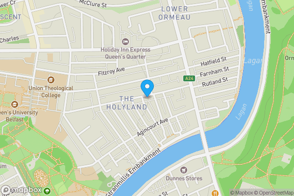 Map location for 53, Rugby Avenue, Holylands, Belfast, County Antrim, BT7 1RD