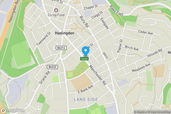 Map location for 60 Manchester Road, Haslingden, Rossendale BB4 5TE