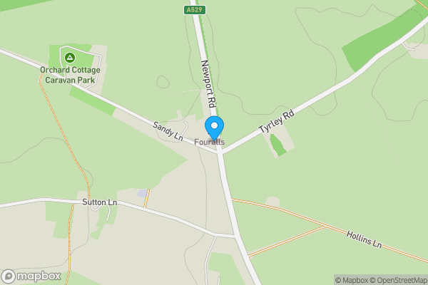 Map location for Four Alls Inn, Woodseaves, Market Drayton, Shropshire TF9 2AG