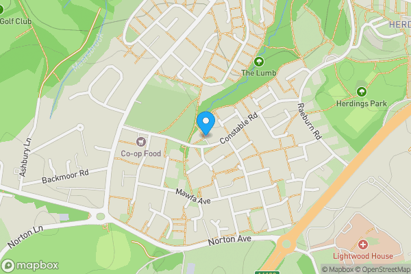 Map location for Constable Road, South Yorkshire, S14