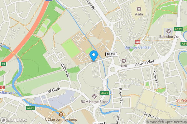 Map location for Land at Ashfield Road, Burnley, Lancashire BB11 1BS