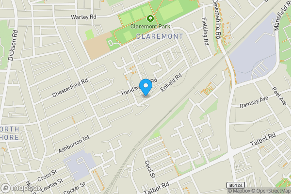 Map location for 6 Enfield Road, Blackpool, Lancashire, FY1 2RB