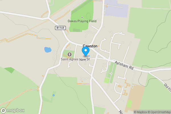 Map location for 16 New Street, Cawston, Norwich, Norfolk, NR10 4AL