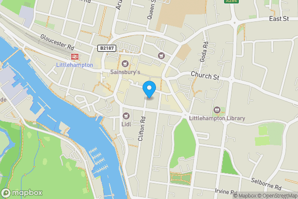 Map location for Flat 3, 20 Clifton Road, Littlehampton, BN17 5AS