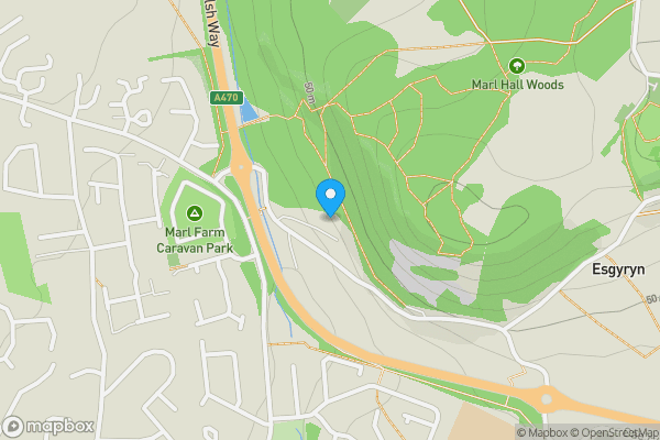 Map location for Marl Hall, Marl Lane, Llandudno Junction, LL31 9JA