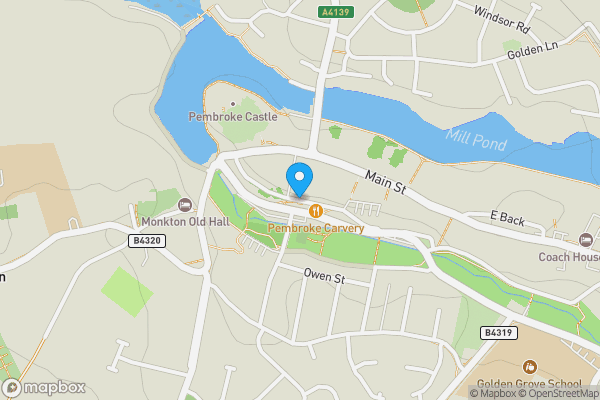 Map location for The Parade, Pembroke, Dyfed, SA71 4LD