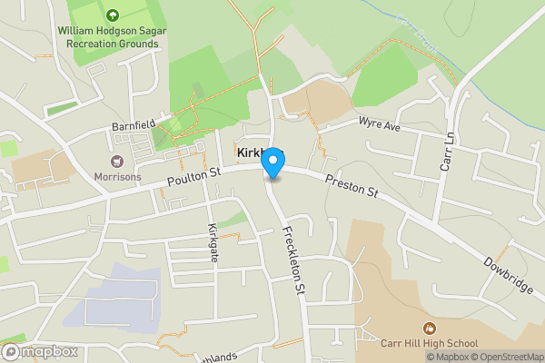 Map location for 1 Freckleton Street, Kirkham, Preston, Lancashire, PR4 2SN