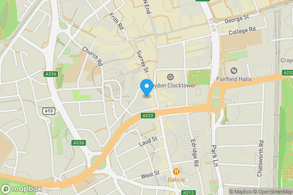 Map location for Flat 38 Green Dragon House, 64-70 High Street, Croydon, Surrey, CR0 1FS