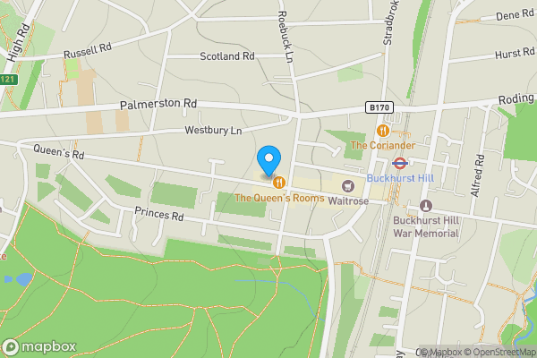 Map location for 75 & 75C Queens Road, Buckhurst Hill, Essex, IG9 5BW