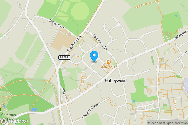 Map location for Land & Garages On The West Side Of Pyms Road, Galleywood, Chelmsford, Essex, CM2 8PX