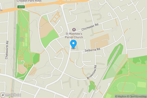 Map location for Land Adjacent to 1A Selborne Road, Croydon, Surrey, CR0 5JQ