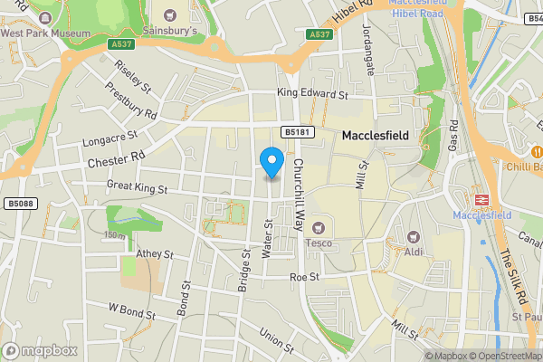 Map location for 8 Charlotte Street West, Macclesfield, Cheshire, SK11 6EF