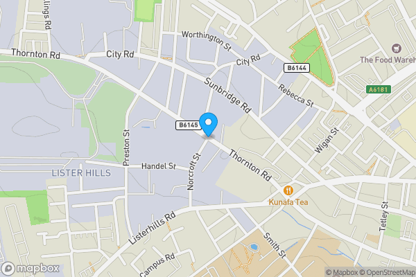 Map location for Commercial Premises And Land, Thornton Road, Bradford, West Yorkshire, BD1 2JN