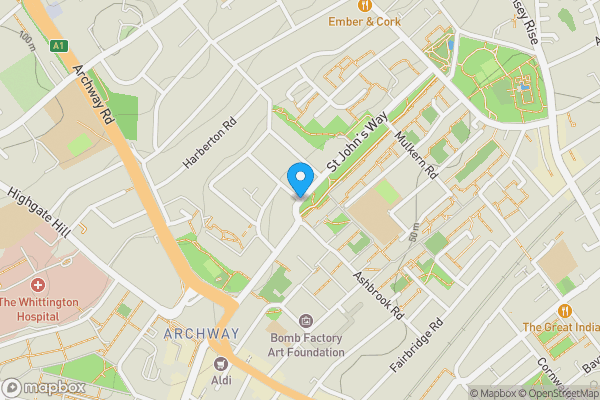 Map location for St Johns Way, London, N19
