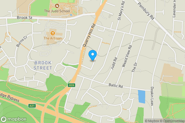 Map location for 83 Woodside Road, Tonbridge, Kent, TN9 2PB