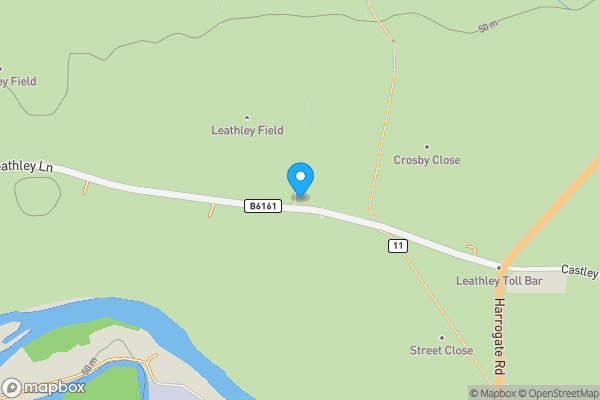 Map location for Ashfield Farm, Leathley Lane, Castley, Otley, North Yorkshire LS21 2JP