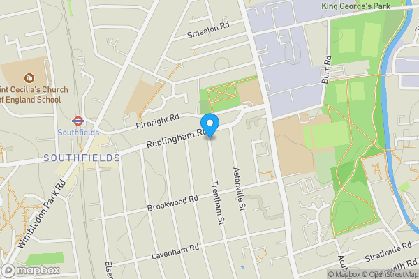 Map location for Trentham Street, London, London, SW18 5AS
