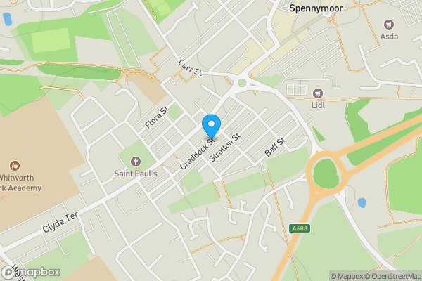 Map location for Craddock Street, SPENNYMOOR, County Durham, DL16 7TA