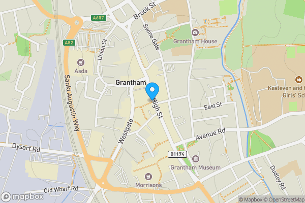 Map location for 18 & 19 The George Shopping Centre, Grantham, Lincolnshire, NG31 6LH