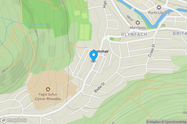 Map location for 195 High Street, Porth, Rhondda Cynon Taf, CF39 9AW