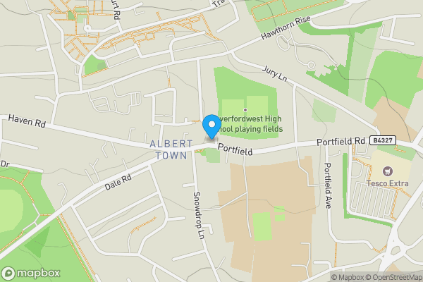 Map location for 124 Portfield, Haverfordwest, SA61 1DZ