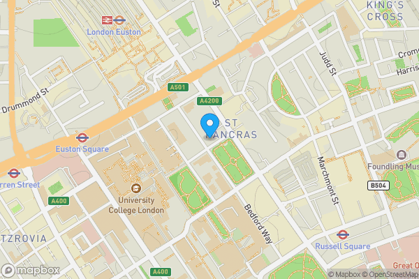 Map location for Flat 31 Tavistock Court, Tavistock Square, Bloomsbury, WC1H 9HE