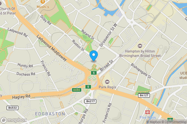 Map location for Apartment 119, Broadway, 105 Broad Street, Birmingham, West Midlands B15 1BH