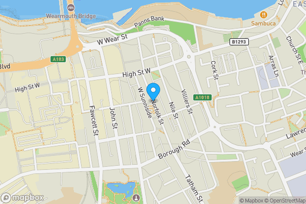 Map location for 7 & 7A Norfolk Street, Sunderland, Tyne and Wear, SR1 1EA