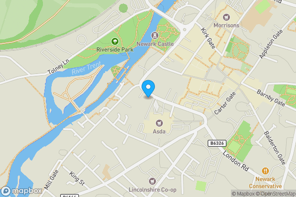 Map location for Flat 1, Lombard House, 41, Lombard Street, NEWARK, Nottinghamshire, NG24 1XG