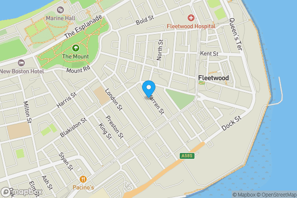 Map location for 85 Warren Street, Fleetwood, Lancashire, FY7 6EA